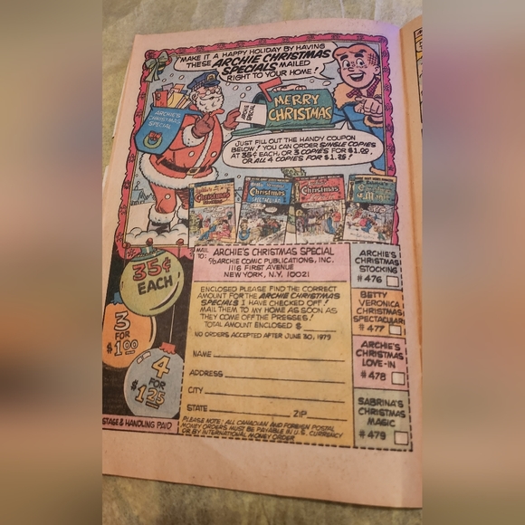 VINTAGE Archie Giant Series Magazine No. 476 Archie's Christmas Stocking - Picture 10 of 12